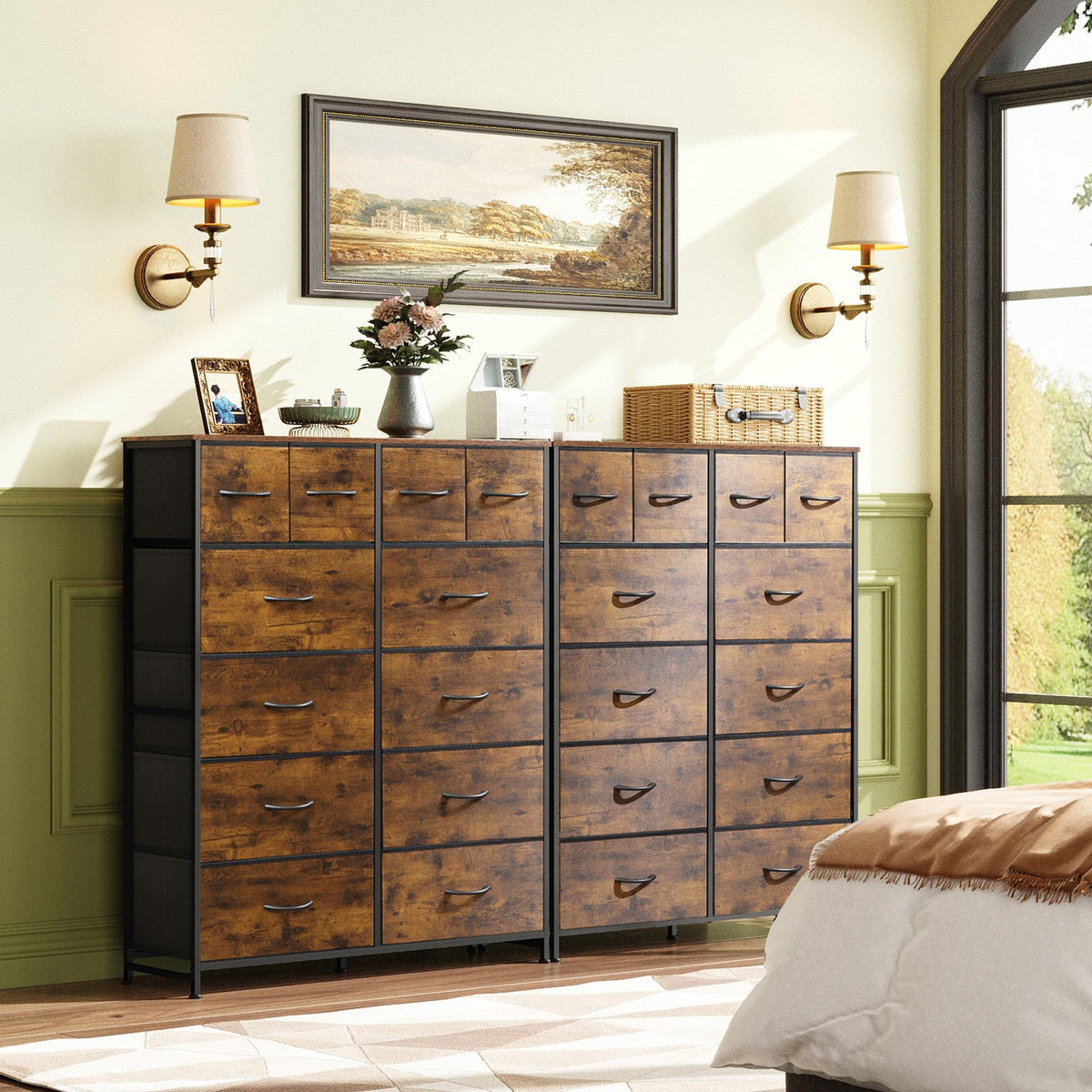 12 Drawer Fabric Dresser Storage Chest Y426