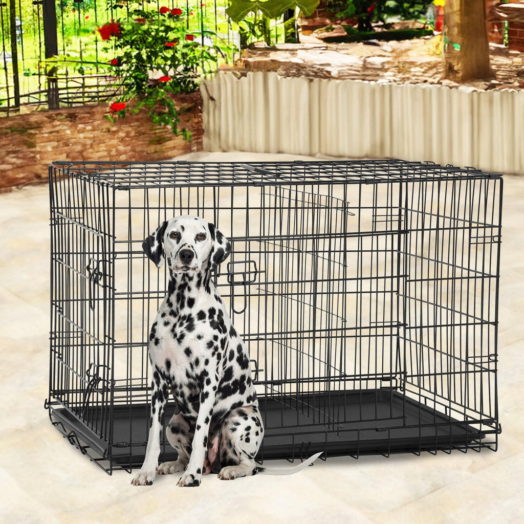 Black Foldable Metal Dog Crate G58696