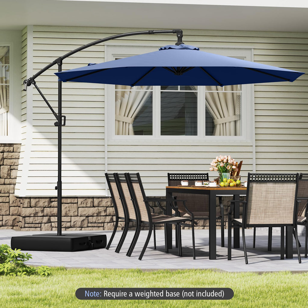 10 FT Navy Offset Cantilever Umbrella T73358