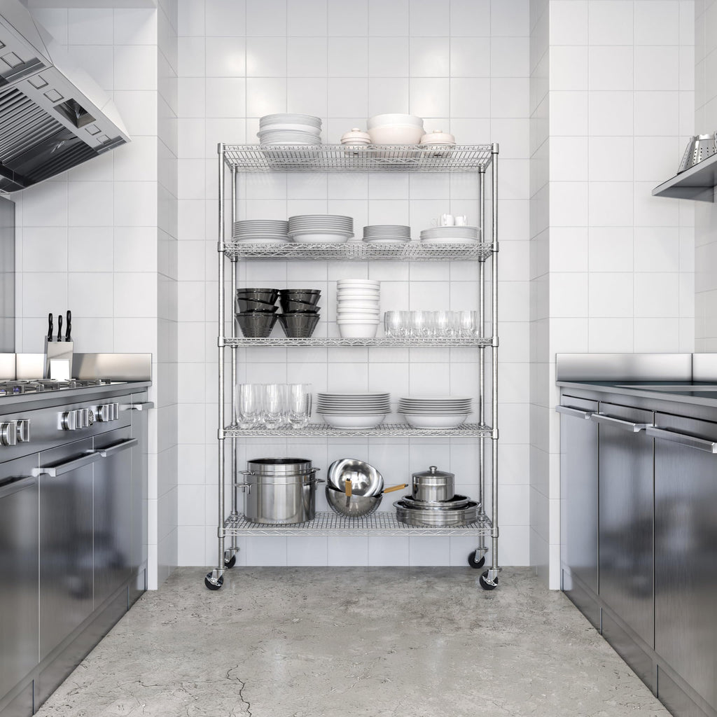 5-Tier Solid Steel Wire Shelving Rack I695