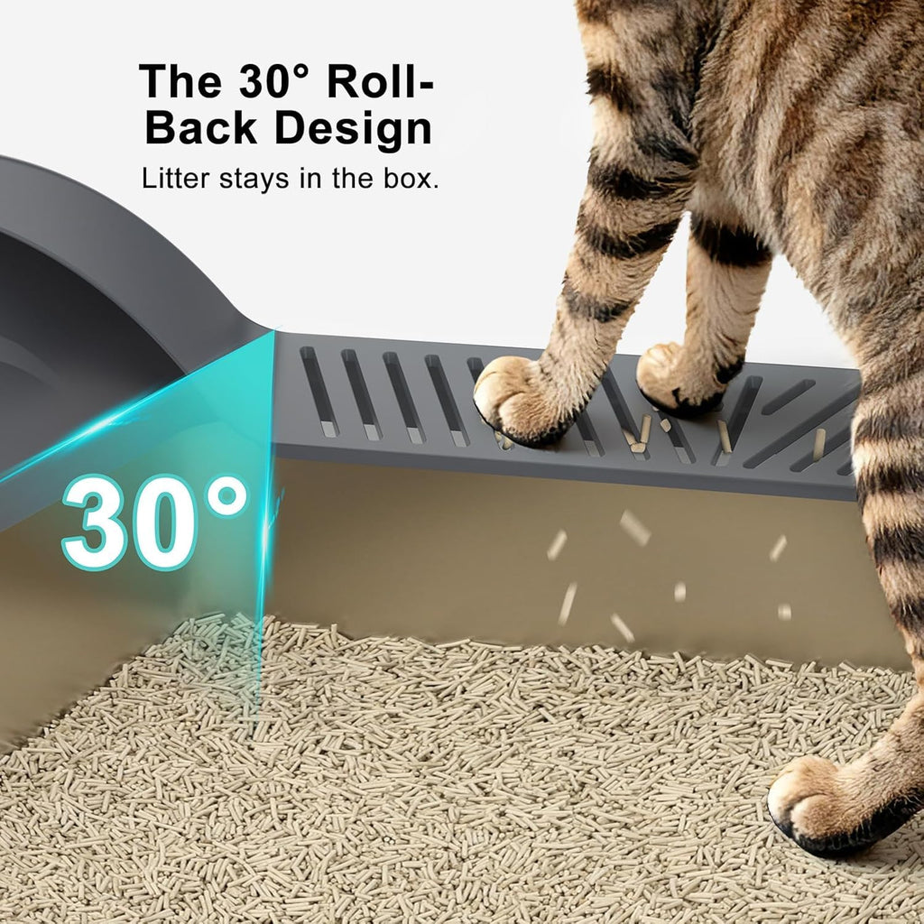 2 Pack XL Stainless Steel Enclosed Cat Litter Box with Lid U450791