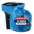 Blue 95-96 Gallon Garbage or Recycling Bags 32 Count Q7107