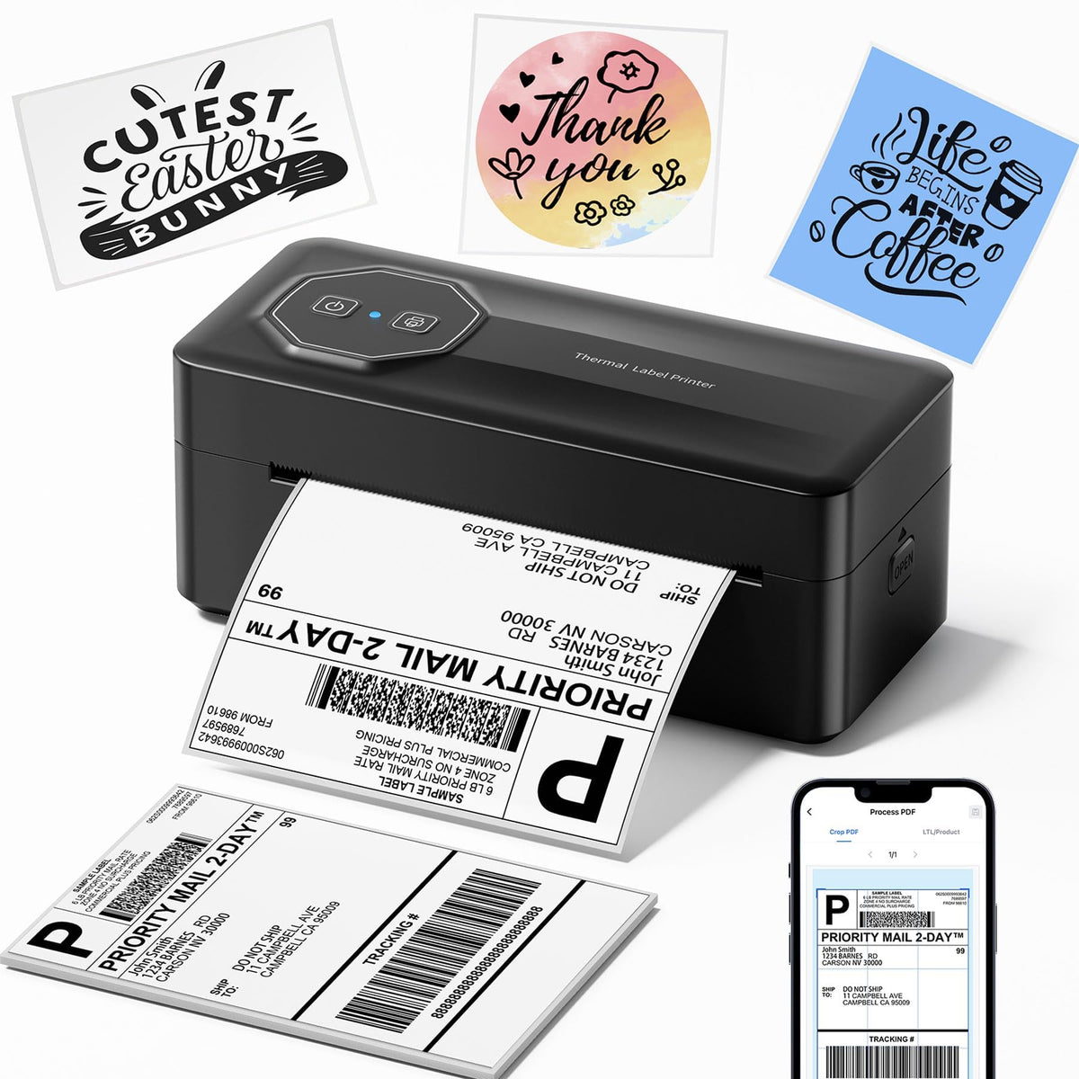 Bluetooth Thermal 4x6 Label Printer W8891