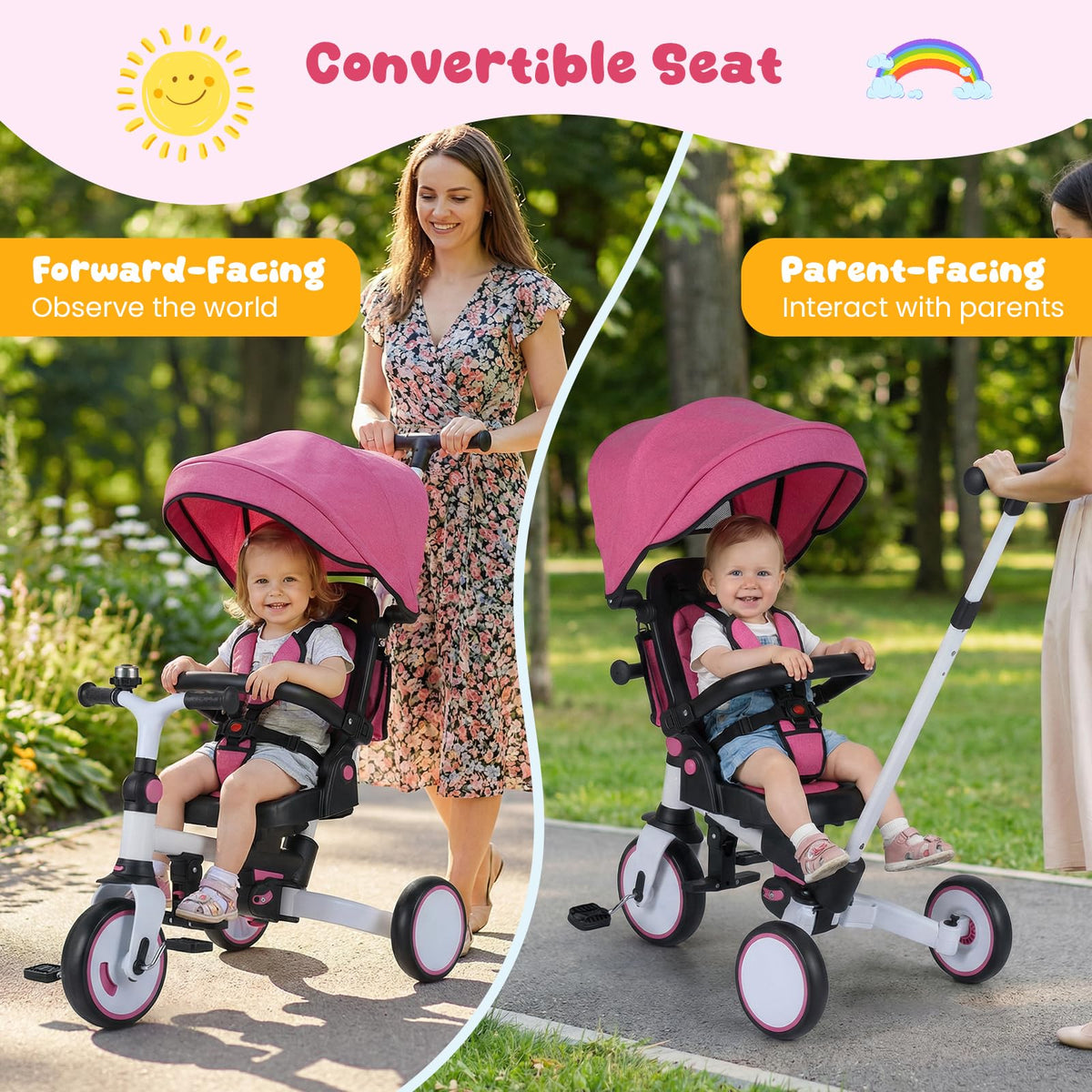 Kids 8-in-1 Folding Tricycle Y959