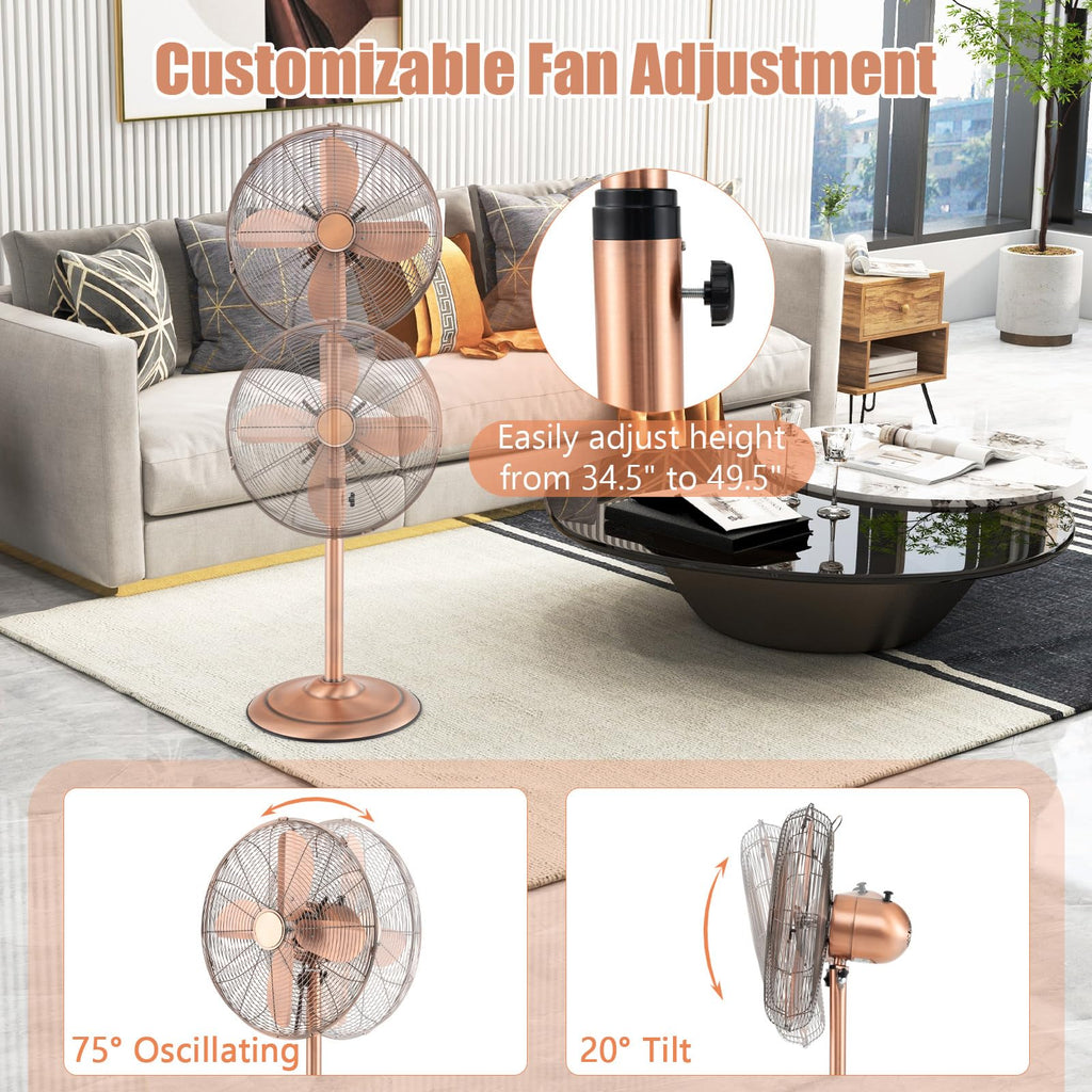 16" Metal Pedestal Fan with Adjustable Height F264142