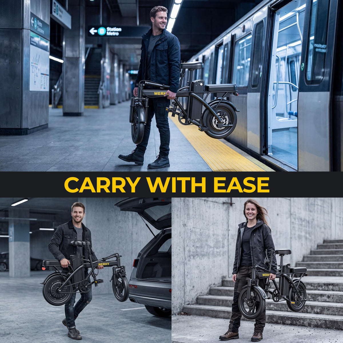 Electric Bike for Adults 750W Peak Motor 20 MPH Folding Ebike 14" J101