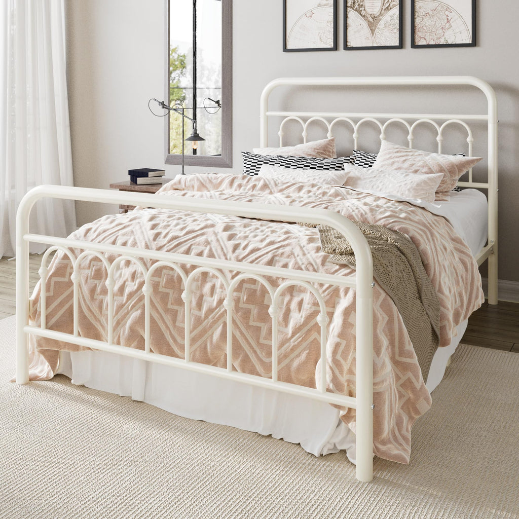 Full Size Metal Platform Bed Frame with Headboard Z8989
