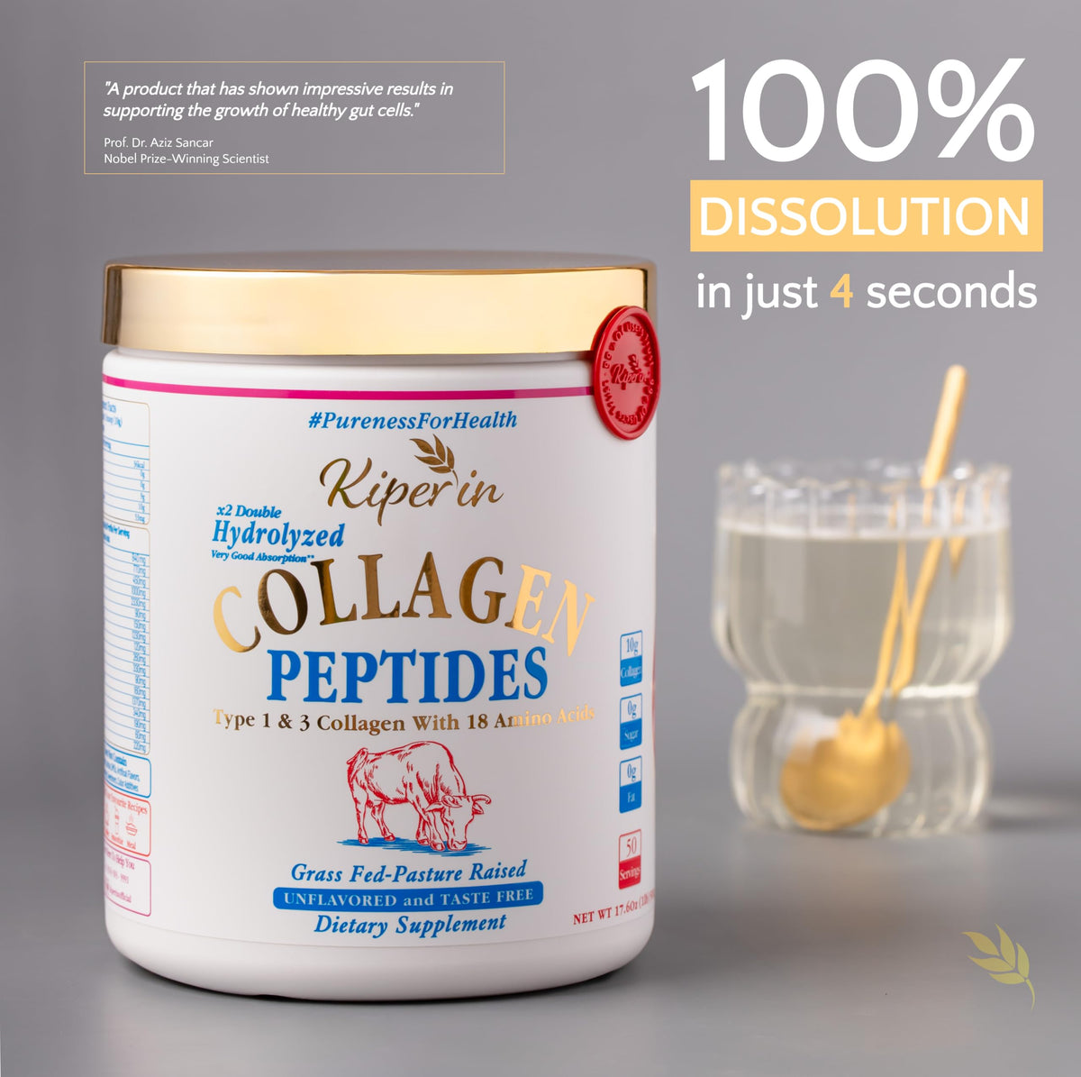 Hydrolyzed Collagen Peptides Type I & III Unflavored 50 Servings H58146