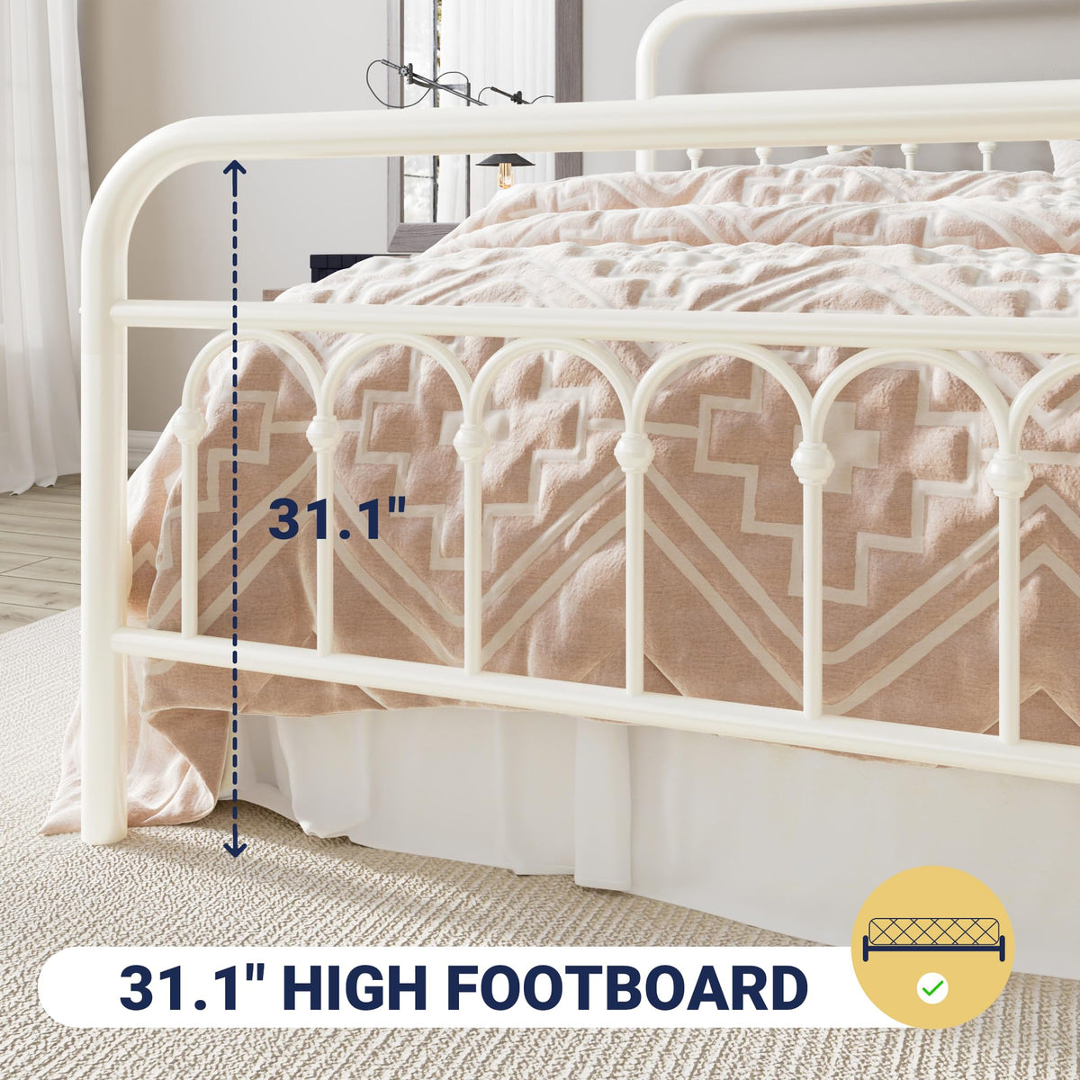 Full Size Metal Platform Bed Frame with Headboard Z8989
