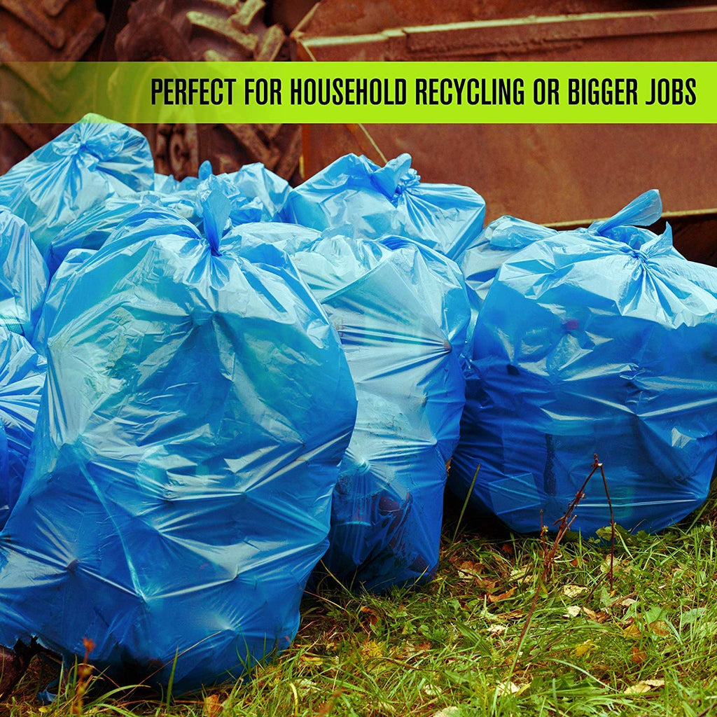 Blue 95-96 Gallon Garbage or Recycling Bags 32 Count Q7107
