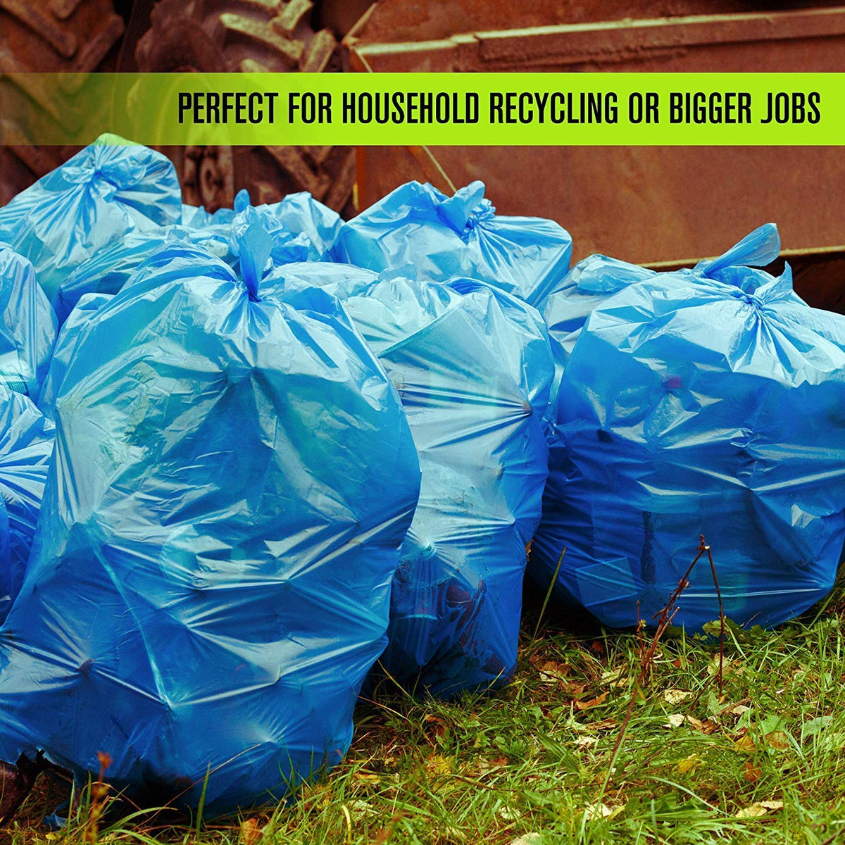 Blue 95-96 Gallon Garbage or Recycling Bags 32 Count Q7107