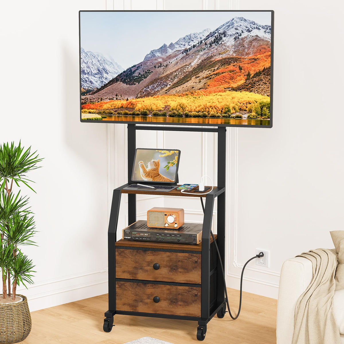 Rolling TV Stand for 32-55 Inch TVs L7031