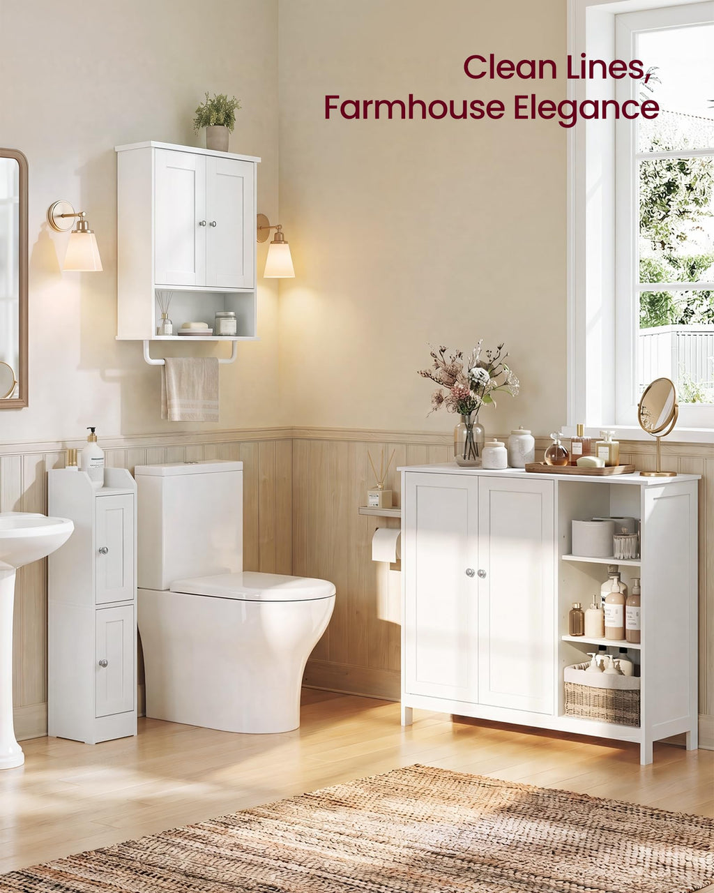 Wall Mounted Cabinet with 2 Doors and Adjustable Shelves Y698