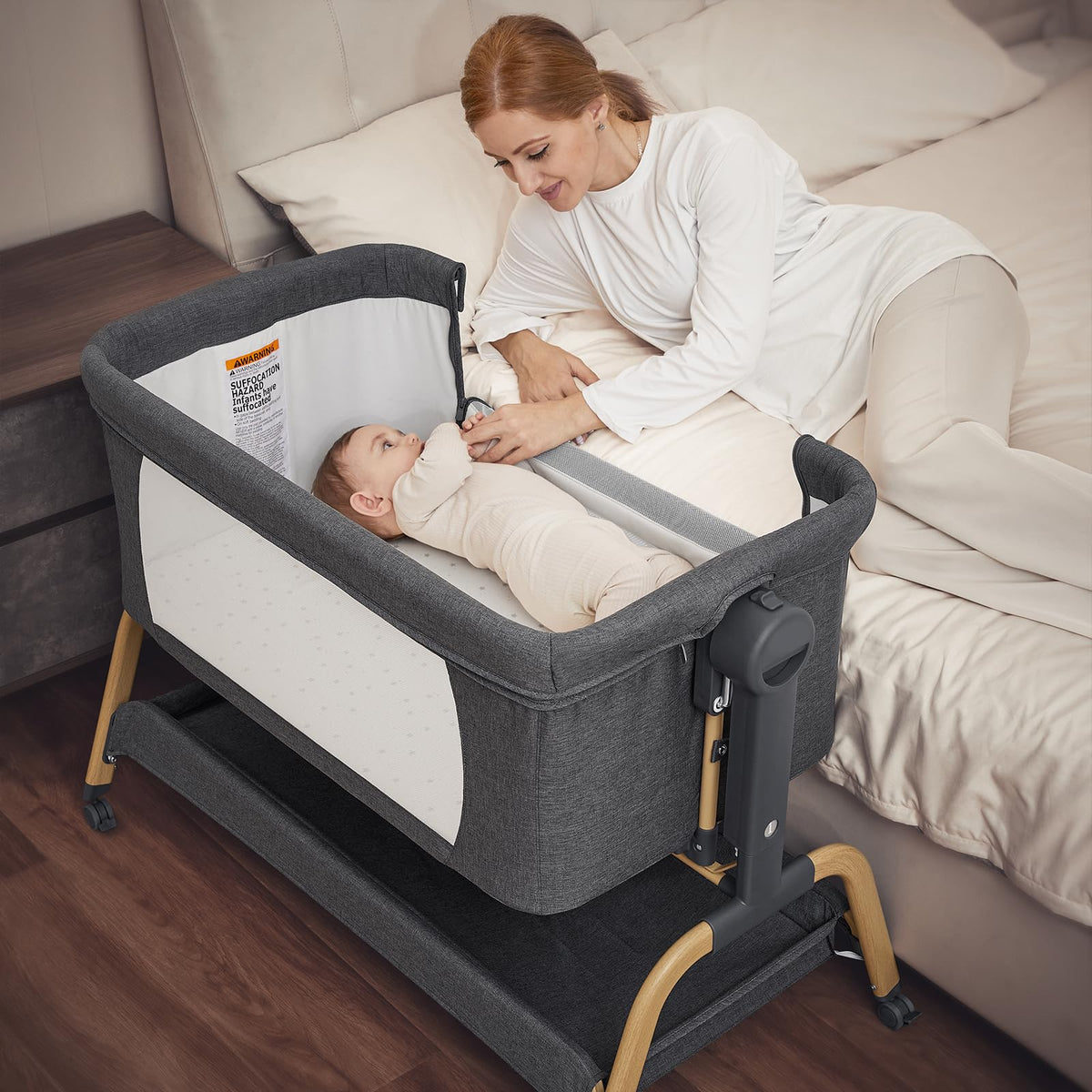 3-in-1 Dark Grey Baby Bassinet S262