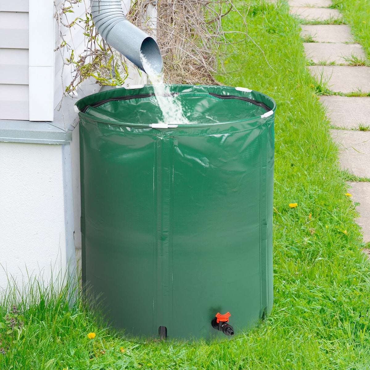 50 Gallon Portable Folding Rain Barrel with Spigots N78852