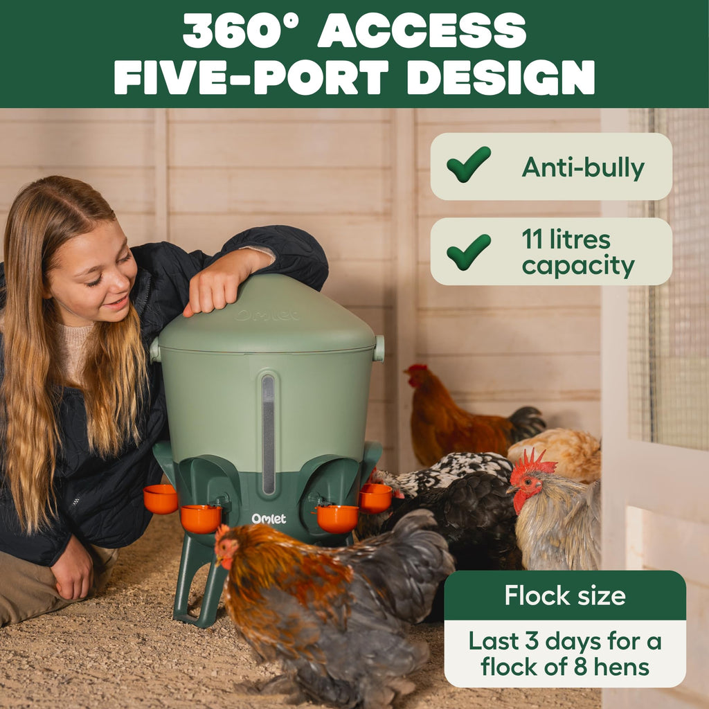 3 Gallon Insulated Chicken Waterer with Cups & Nipples N521