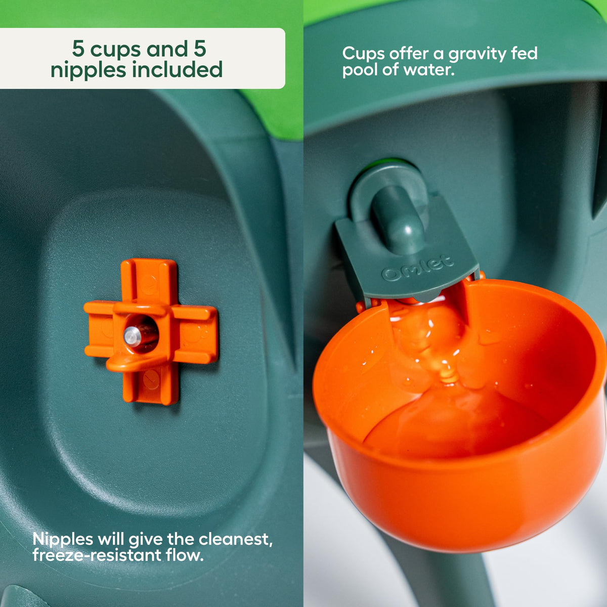 3 Gallon Insulated Chicken Waterer with Cups & Nipples N521