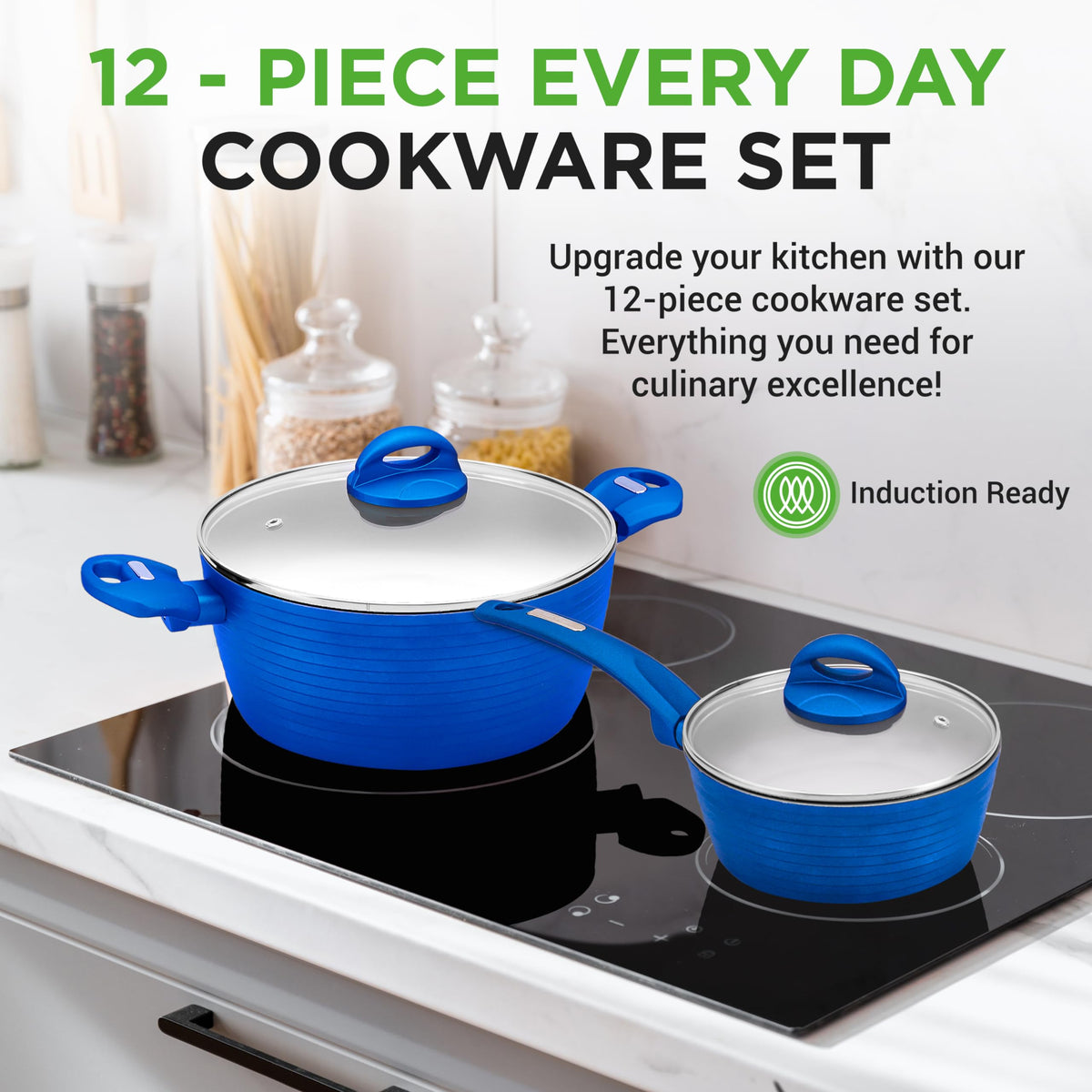 12 Pc Blue Nonstick Cookware Set S505