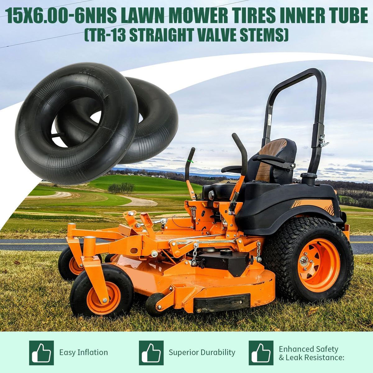 2 Pack 15x6.00-6 Inner Tubes with TR-13 Valve Stem N909