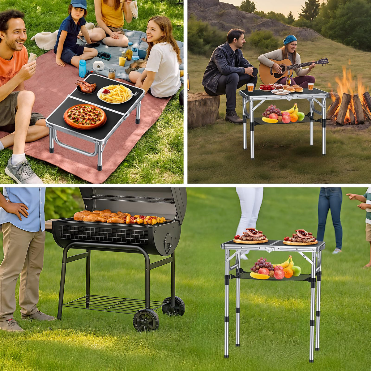 Folding Camping Table 24"X 16" Adjustable Height M279