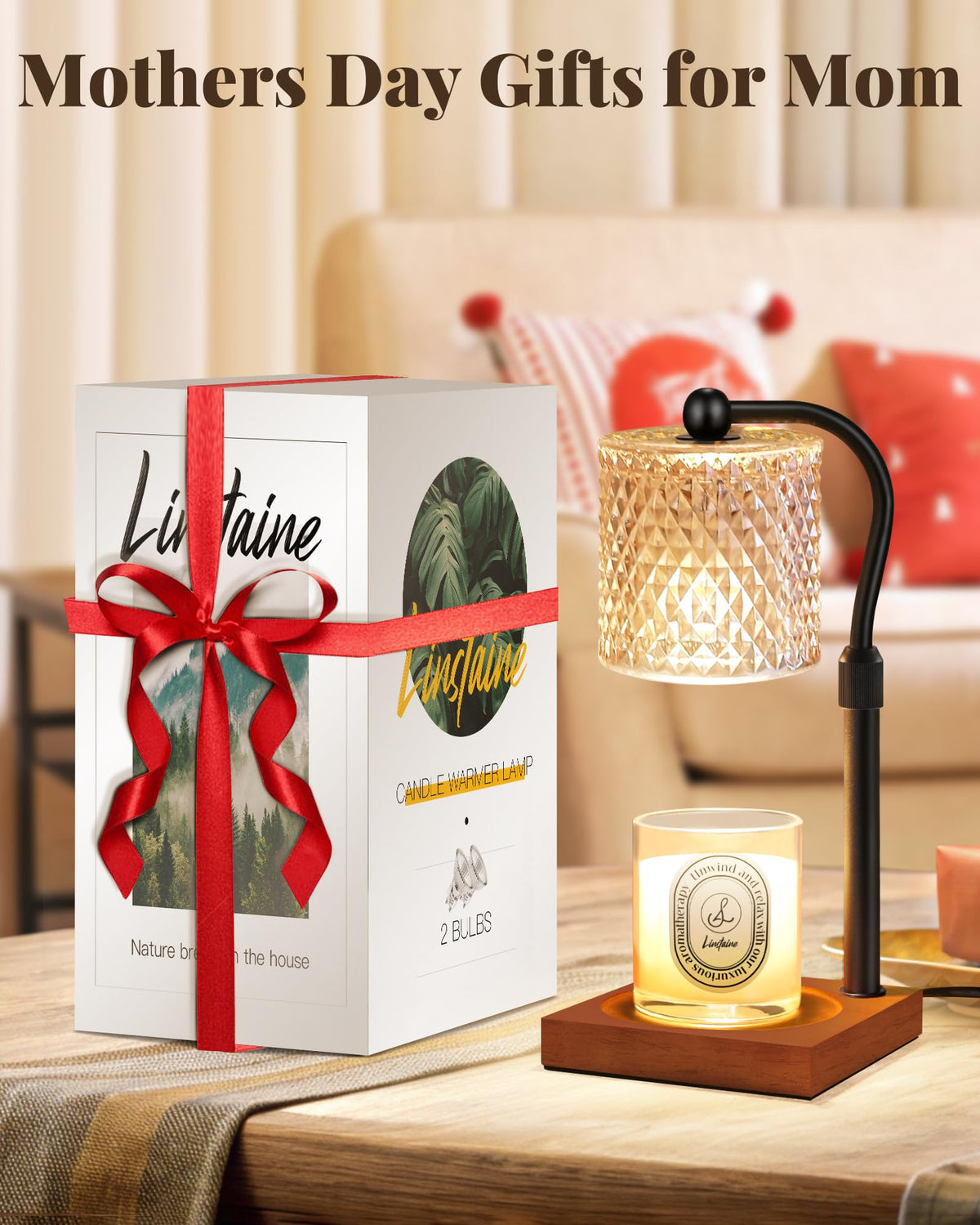 2 Pack Candle Warmer Lamp with Timer Dimmer Adjustable Height T40790