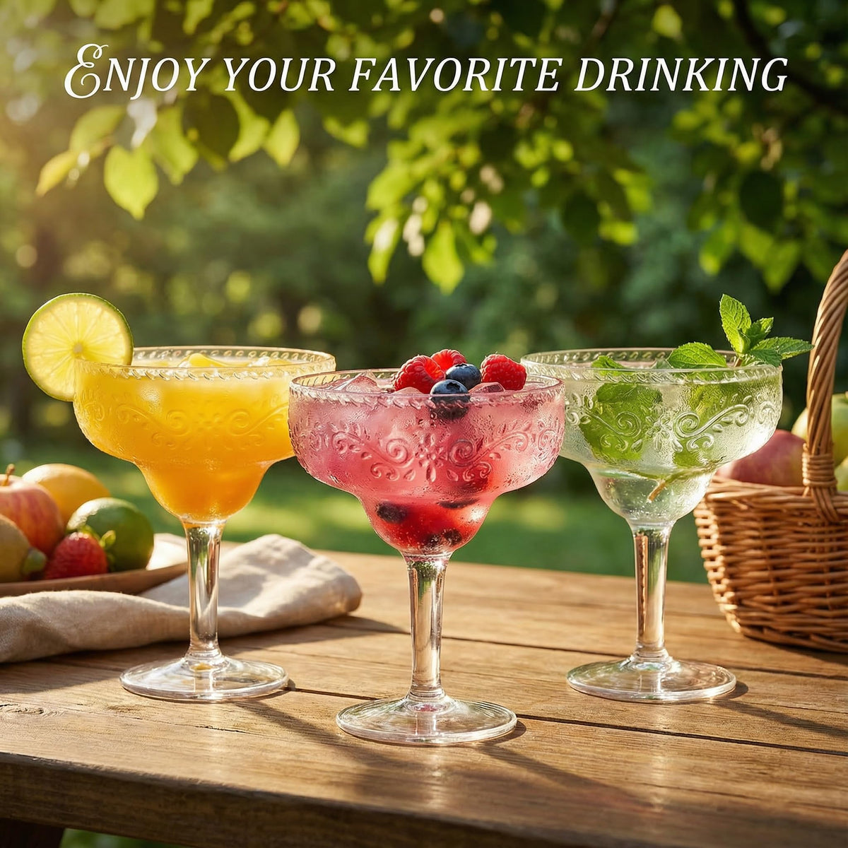 6 Pack 16oz Clear Acrylic Margarita Glasses E75549