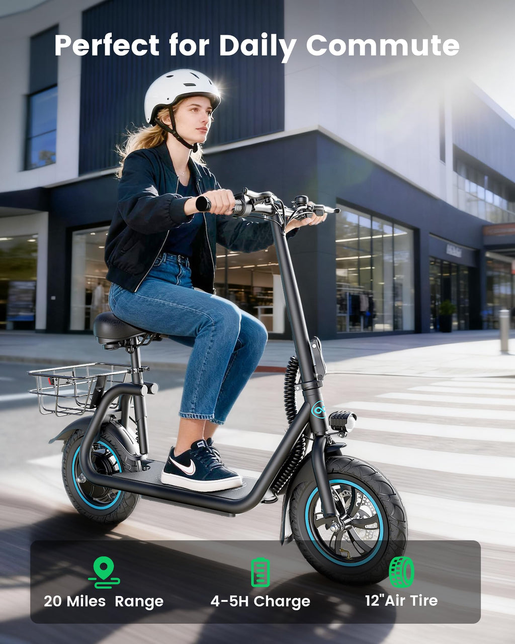 Electric Scooter with Seat & Basket E633