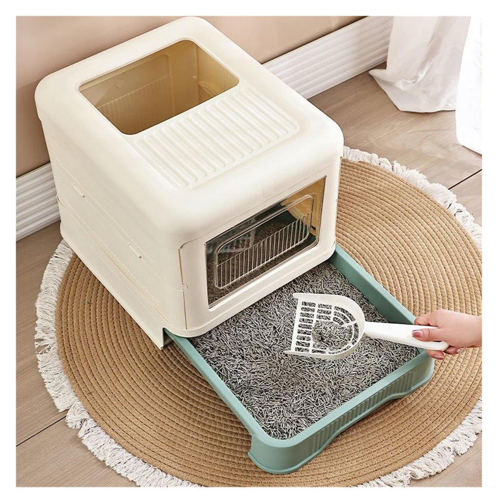 Fully Enclosed Cat Litter Box with Lid and Drawer K829973