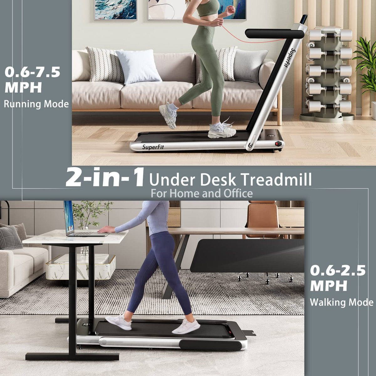 2 in 1 Folding Electric Treadmill R39588