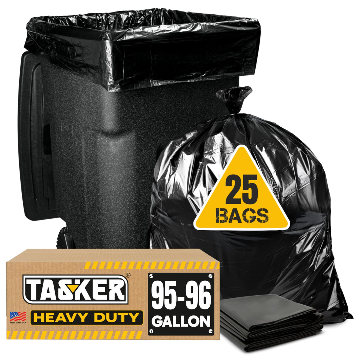95 Gallon 2 Mil Heavy Duty Trash Bags 25 Count H5092