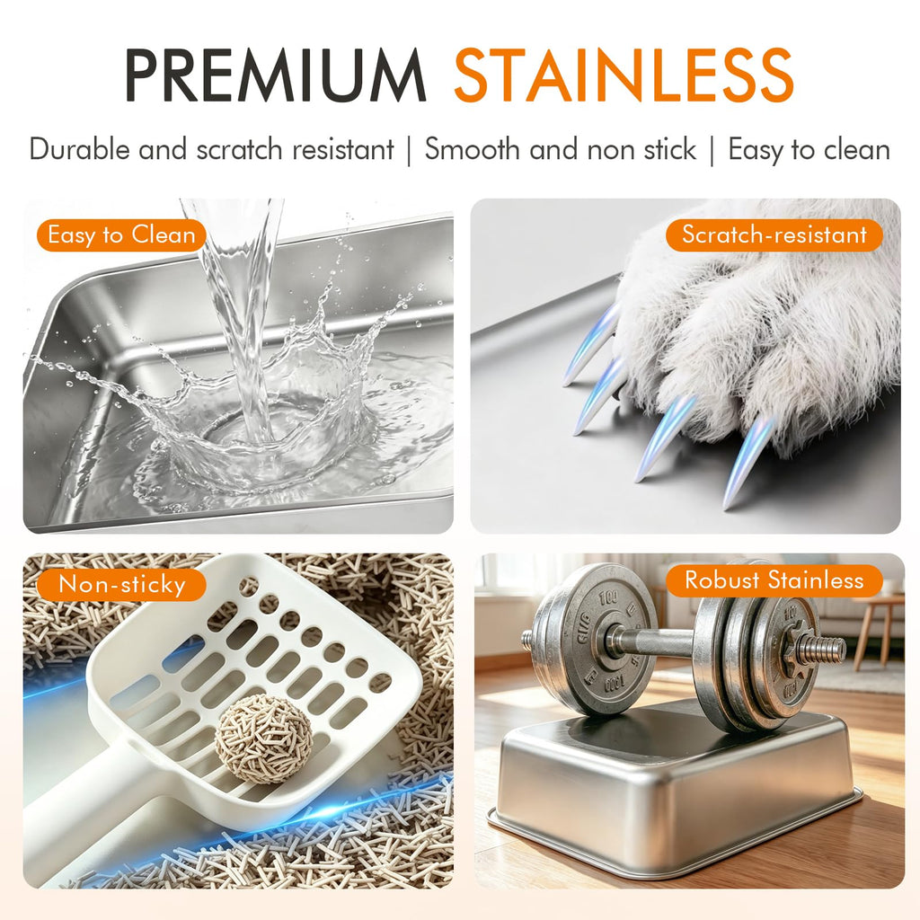 Stainless Steel Enclosed Litter Box D313812