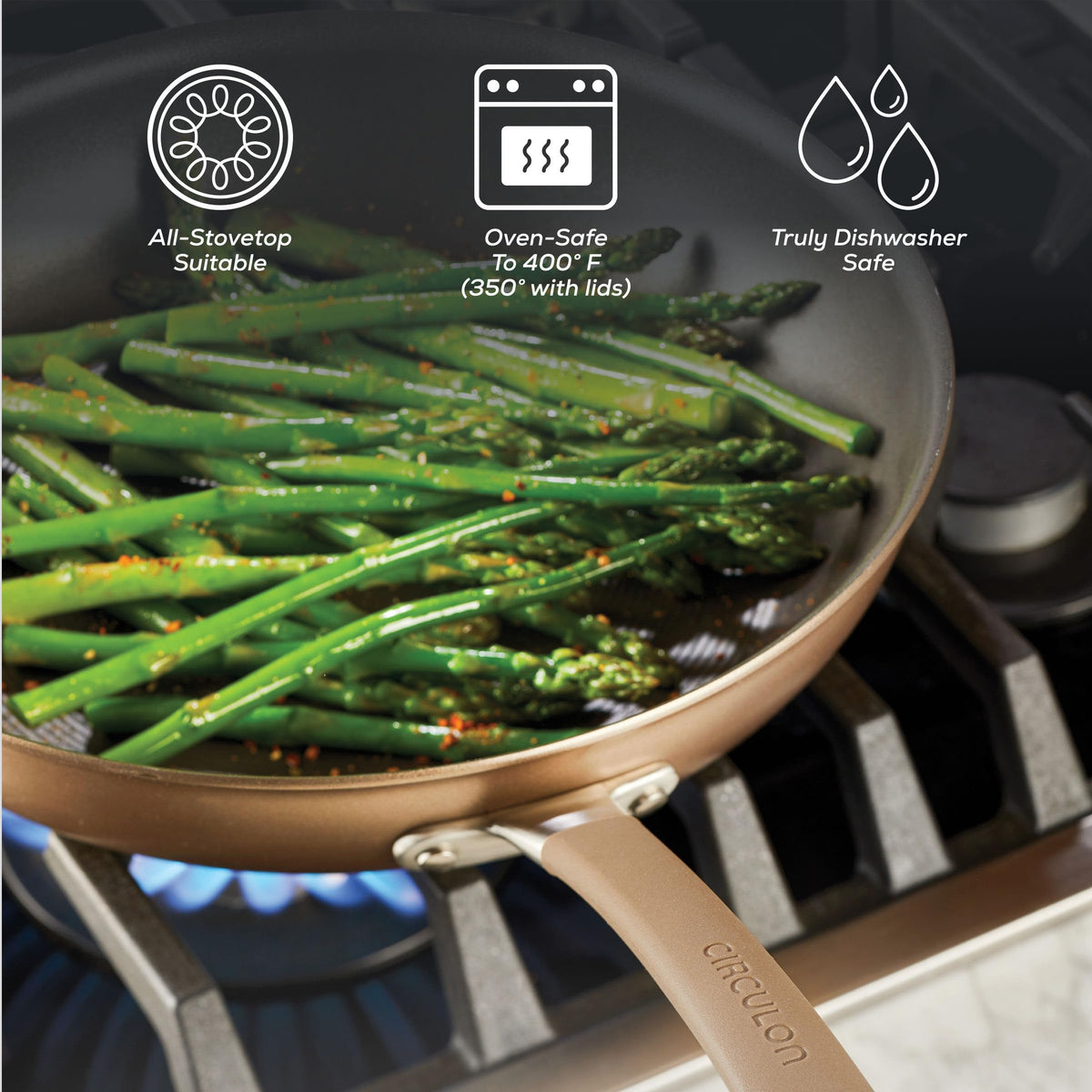 Bronze 12-Piece Induction Pots and Pans Set W253573