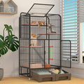 Black Four Layer Metal Cat Cage Dog Crate L8710