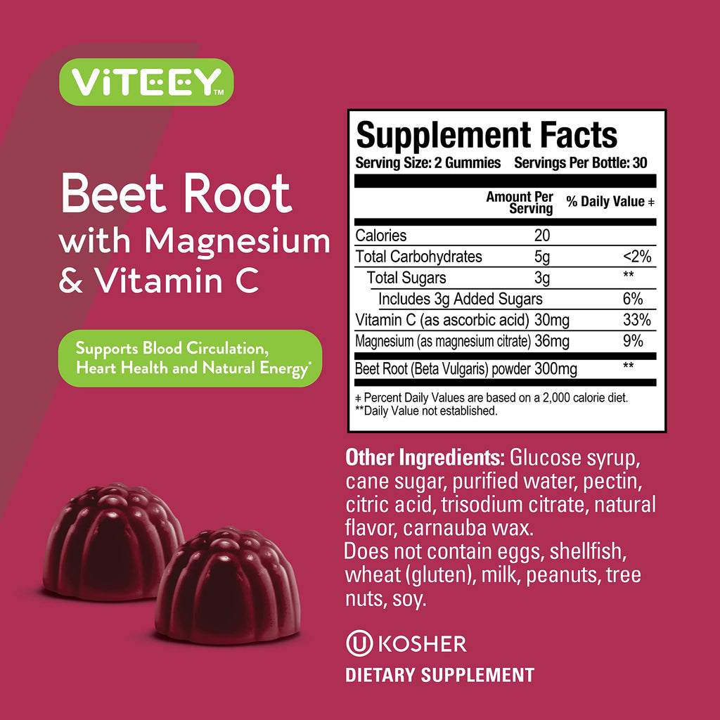 Beet Root Gummies with Magnesium & Vitamin C D922939