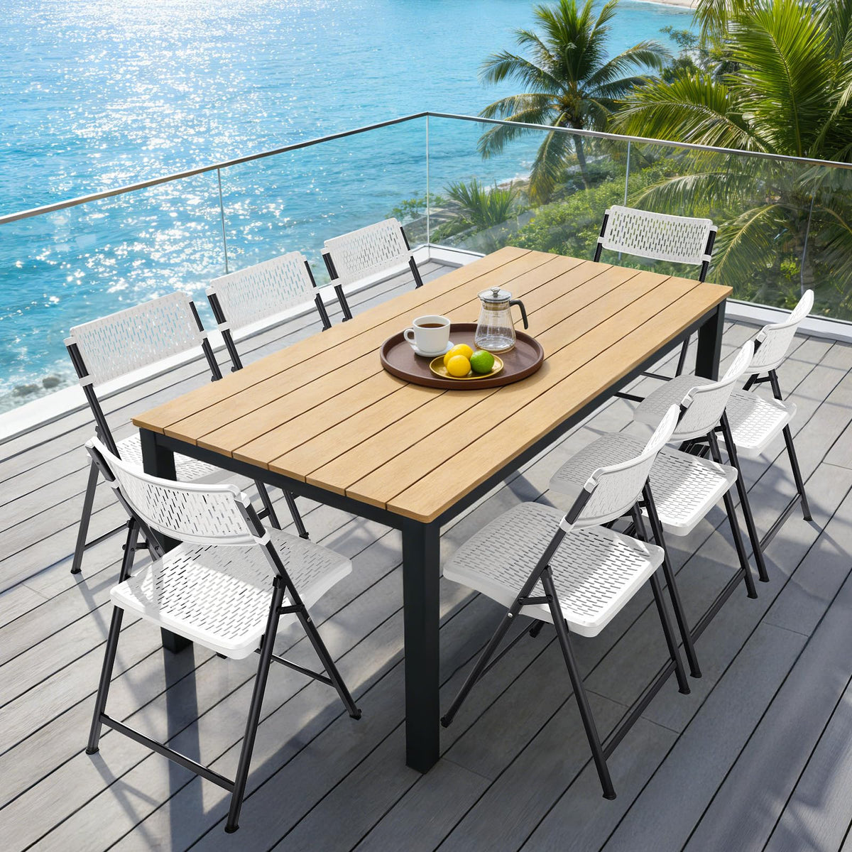 White 4-Pack Folding Chairs with Steel Frame W42989