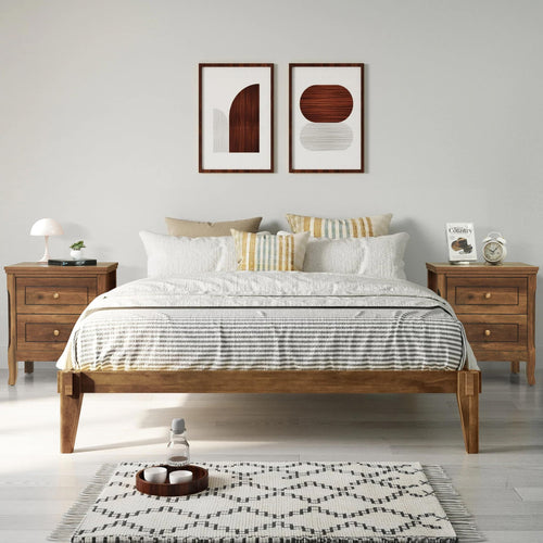 2 Drawer Wood Nightstand Set of 2 F67221