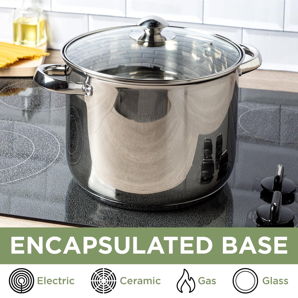 Stainless Steel 8-Quart Stock Pot with Glass Lid B96335