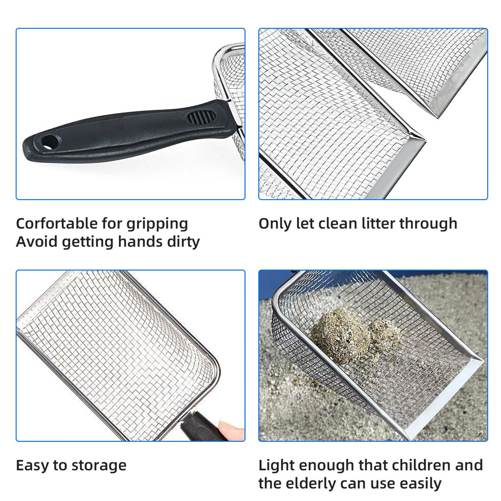 Stainless Steel Mesh Cat Litter Scoop 2.8mm Hole X72091