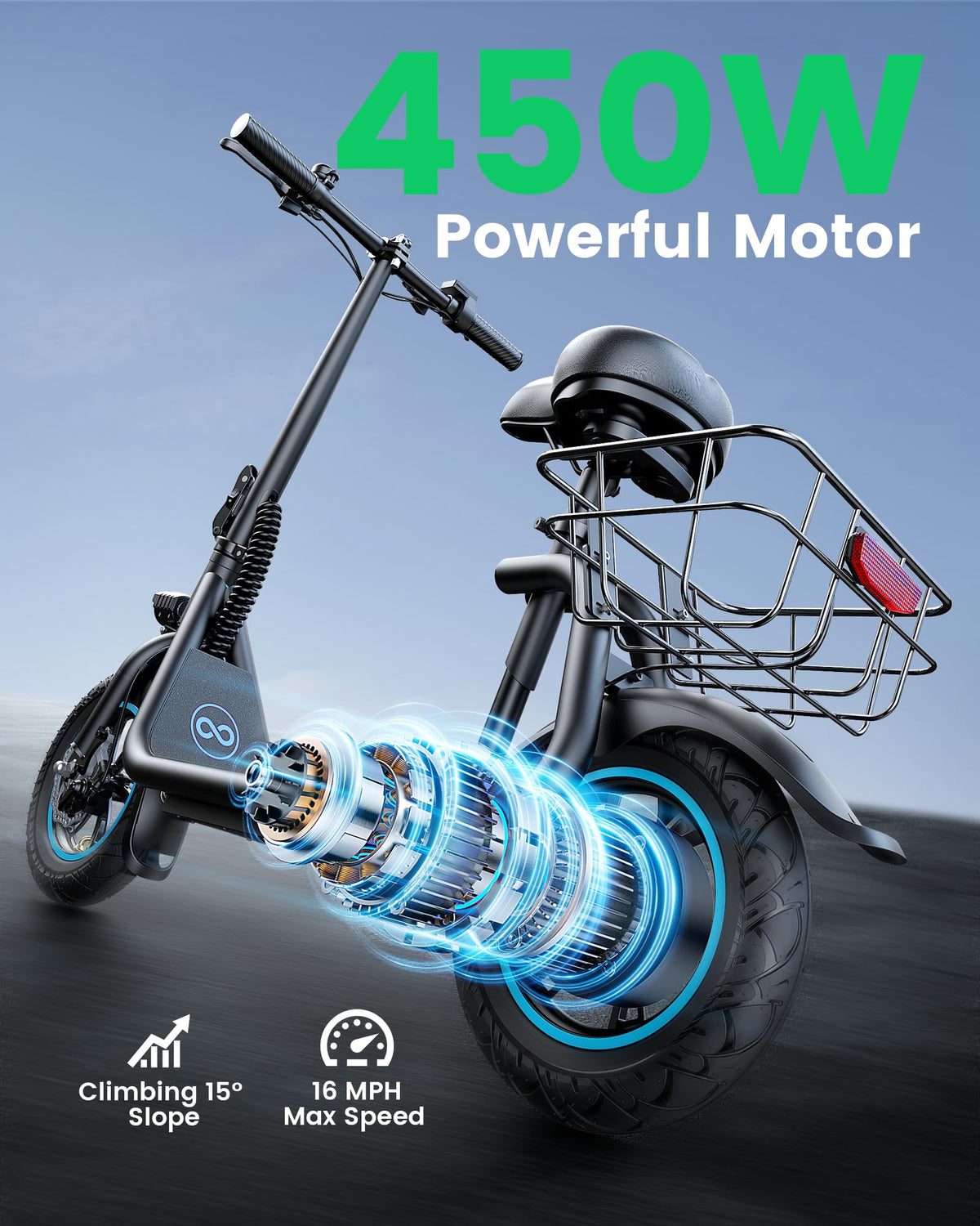Electric Scooter with Seat & Basket E633