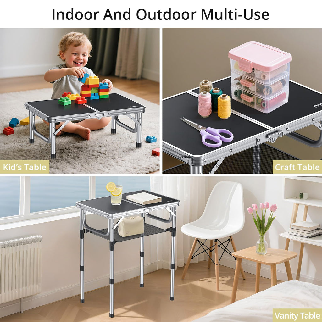 Folding Camping Table 24"X 16" Adjustable Height M279