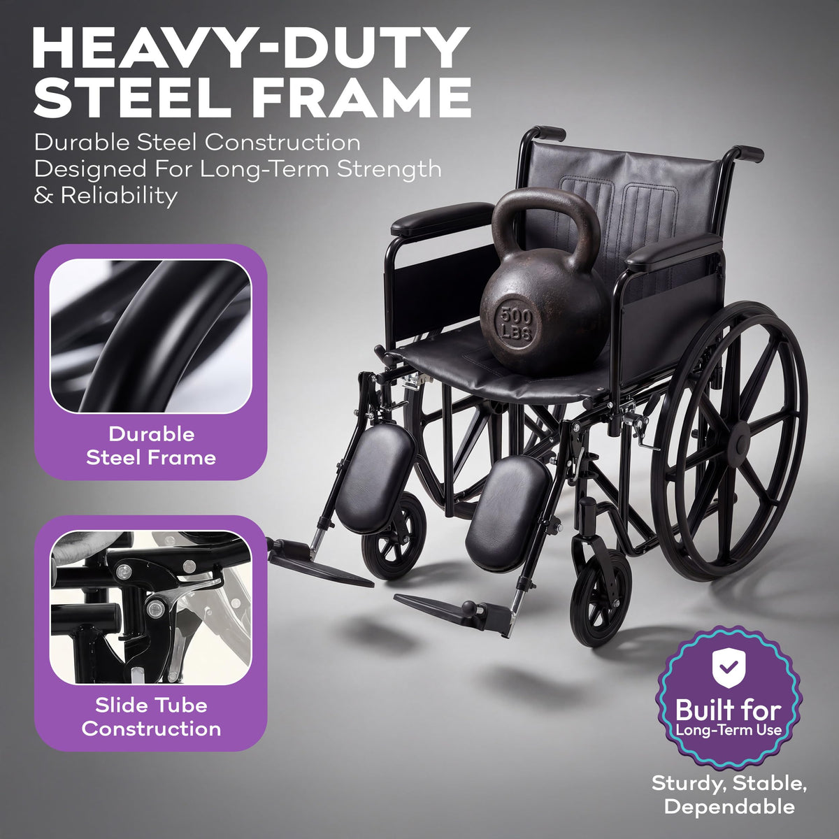 Heavy Duty Bariatric Wheelchair 700lb 28” Seat Width K65471