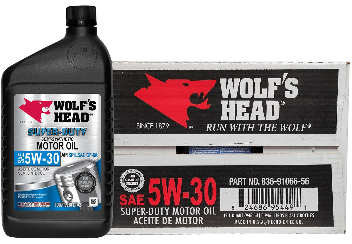 5W-30 Semi Synthetic Motor Oil 1 Quart Bottle Pack of 12 Z92992