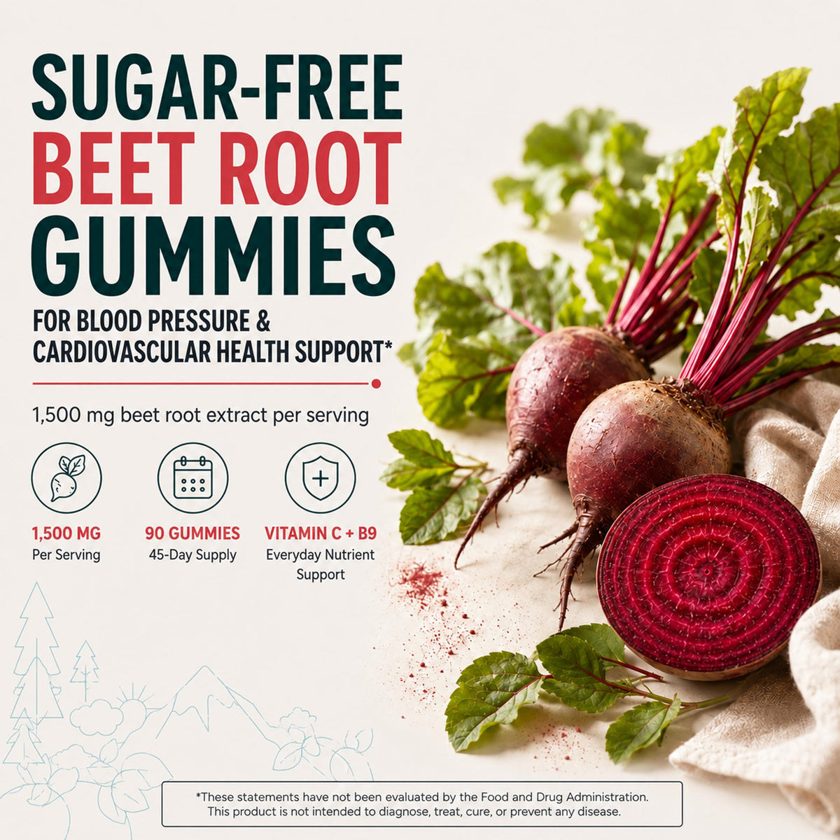 Sugar-Free Beet Root Gummies 90 Chews N6269