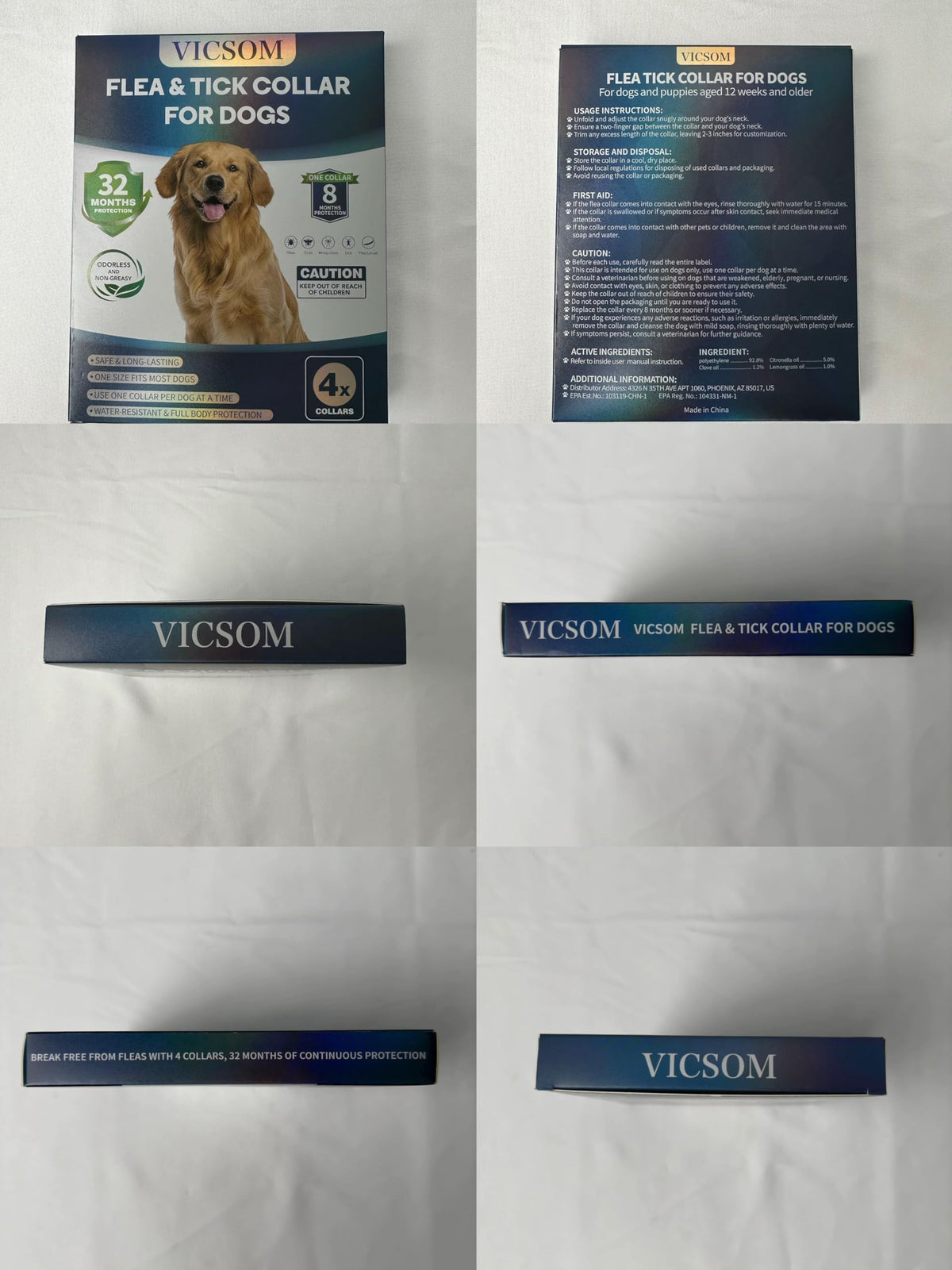 Flea and Tick Prevention Collar for Dogs 4 Pack P701455