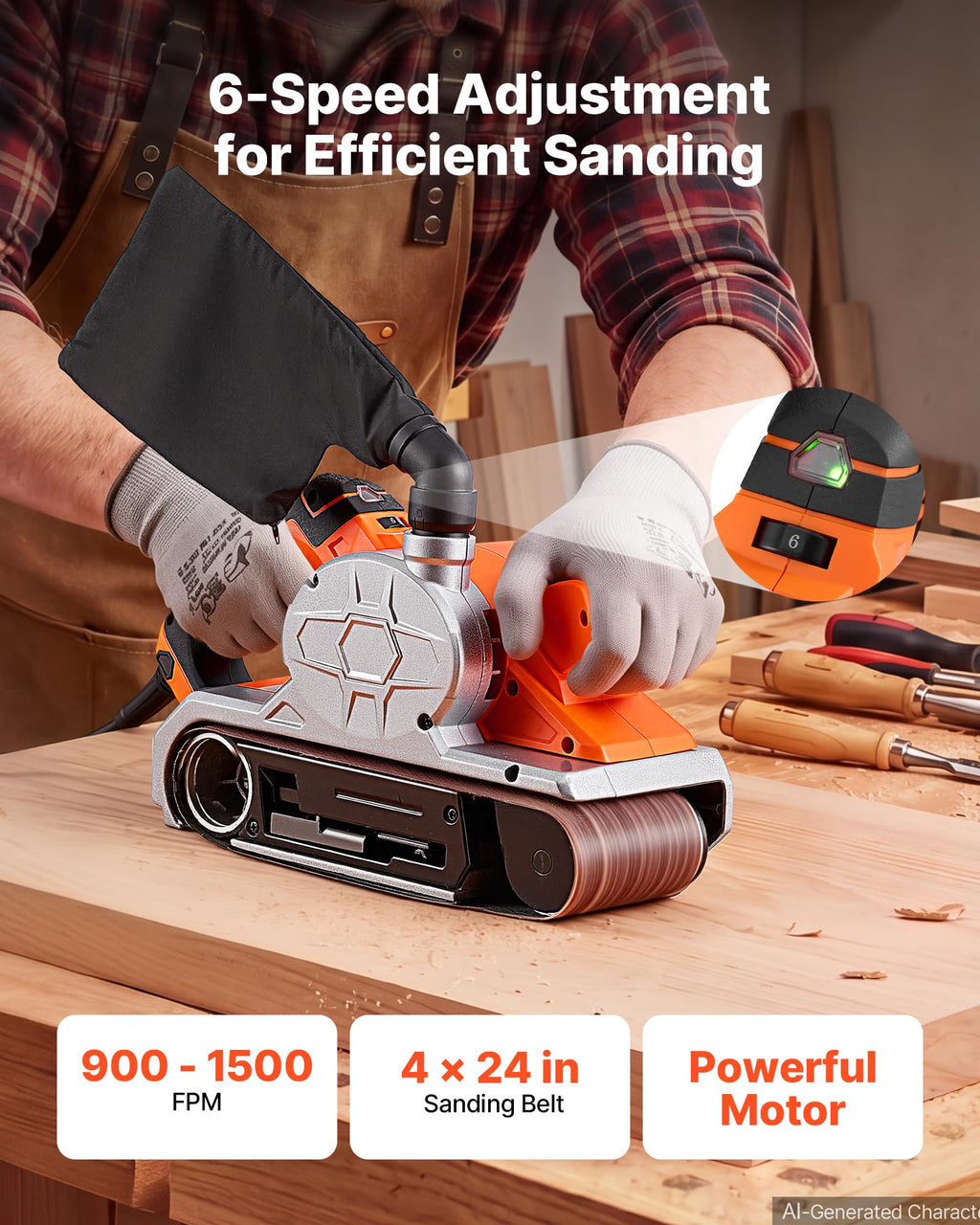 11.5A 4" x 24" Variable Speed Belt Sander M993605