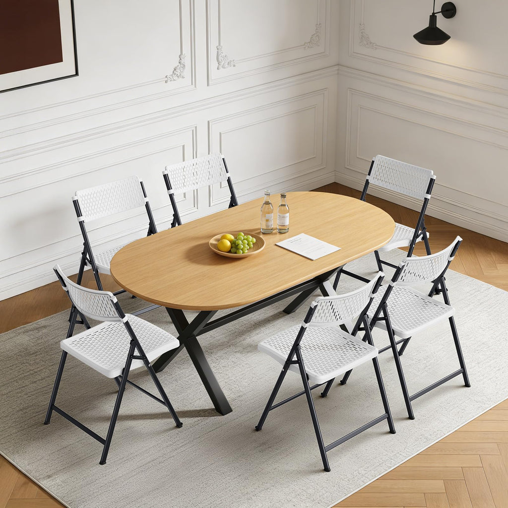White 4-Pack Folding Chairs with Steel Frame W42989