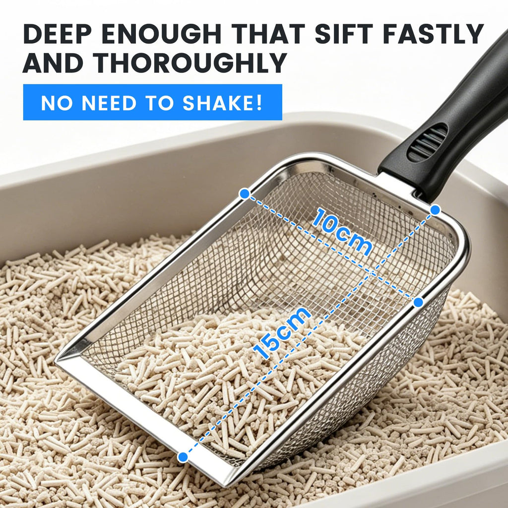 Stainless Steel Mesh Cat Litter Scoop 2.8mm Hole X72091