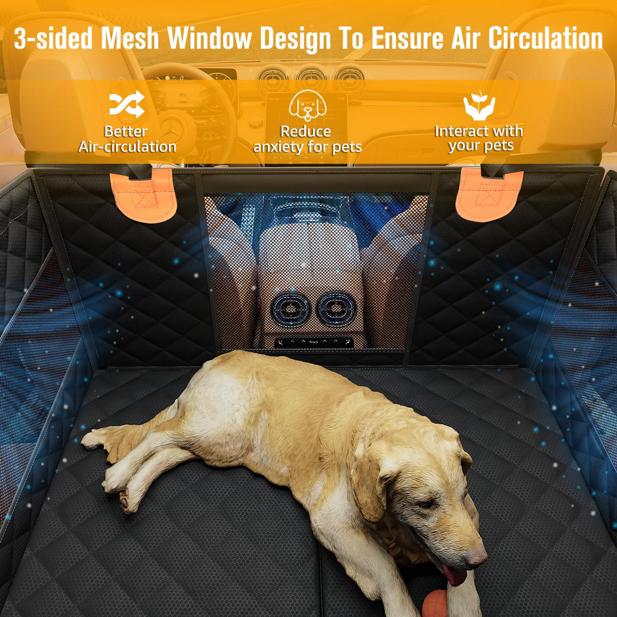 Large Dog Car Seat with Hard Bottom E252