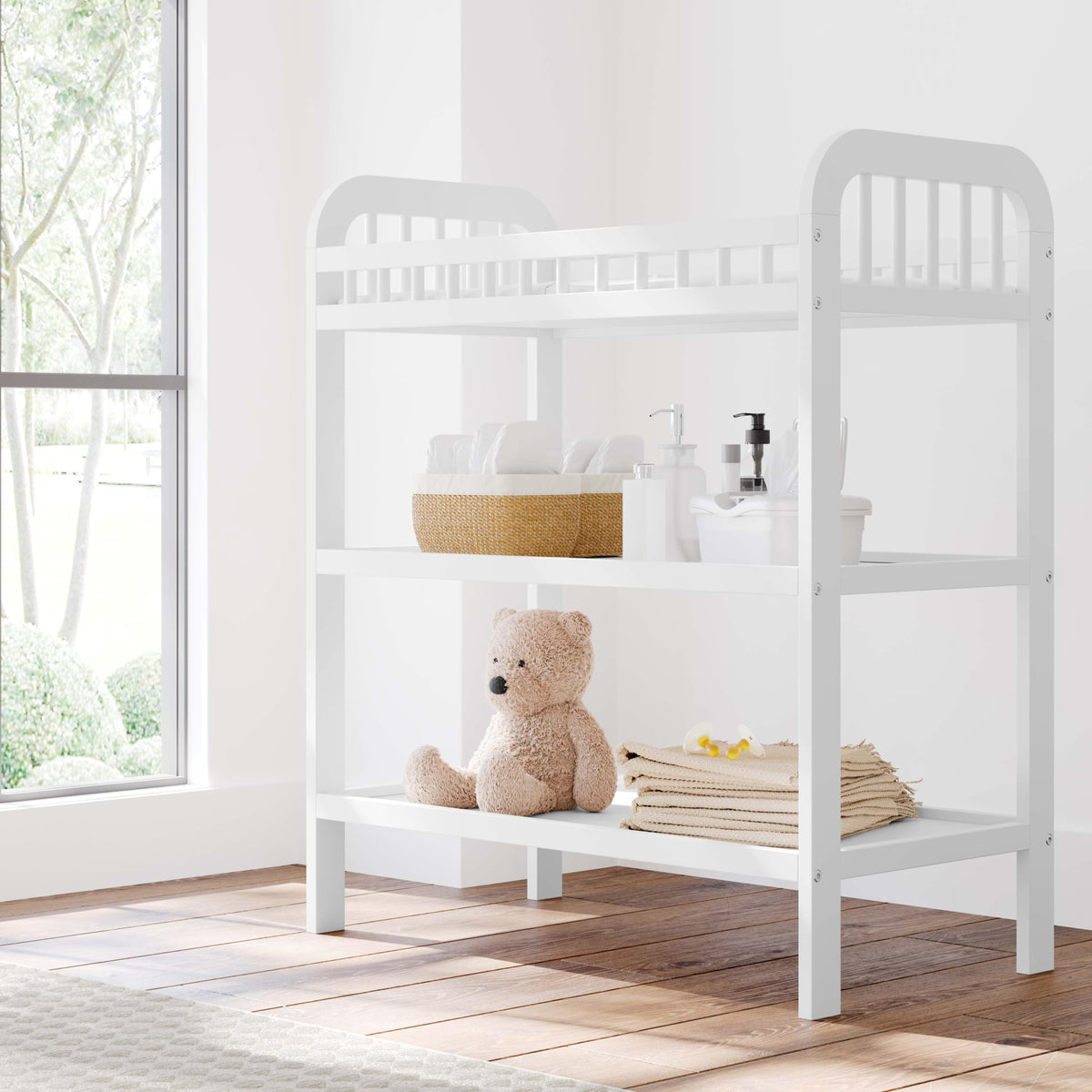 White Changing Table with Changing Pad J410