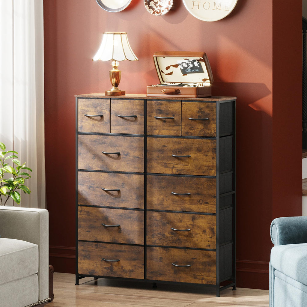 12 Drawer Fabric Dresser Storage Chest Y426